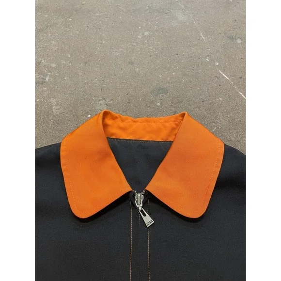 Vintage Arnold Palmer Sports 95 Jacket Mens 48 Orange Black Golf Windbreaker 90s